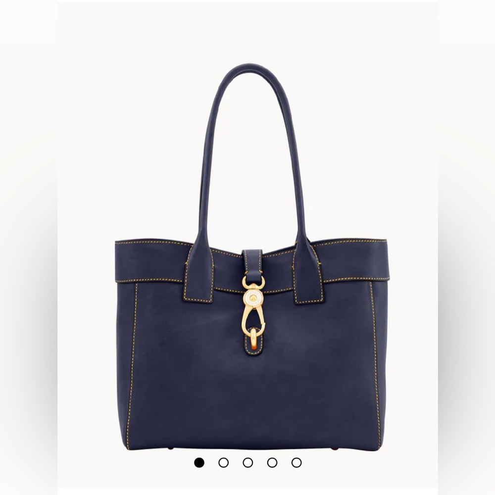Dooney & Bourke Florentine Leather Large Amelie Navy Shoulder Bag